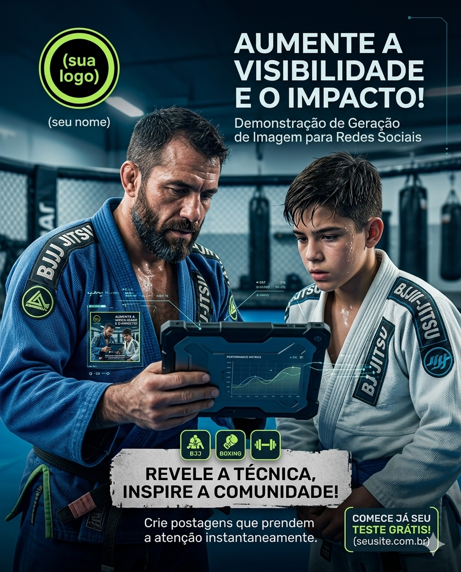 Exemplo de criativo gerado para marketing da academia