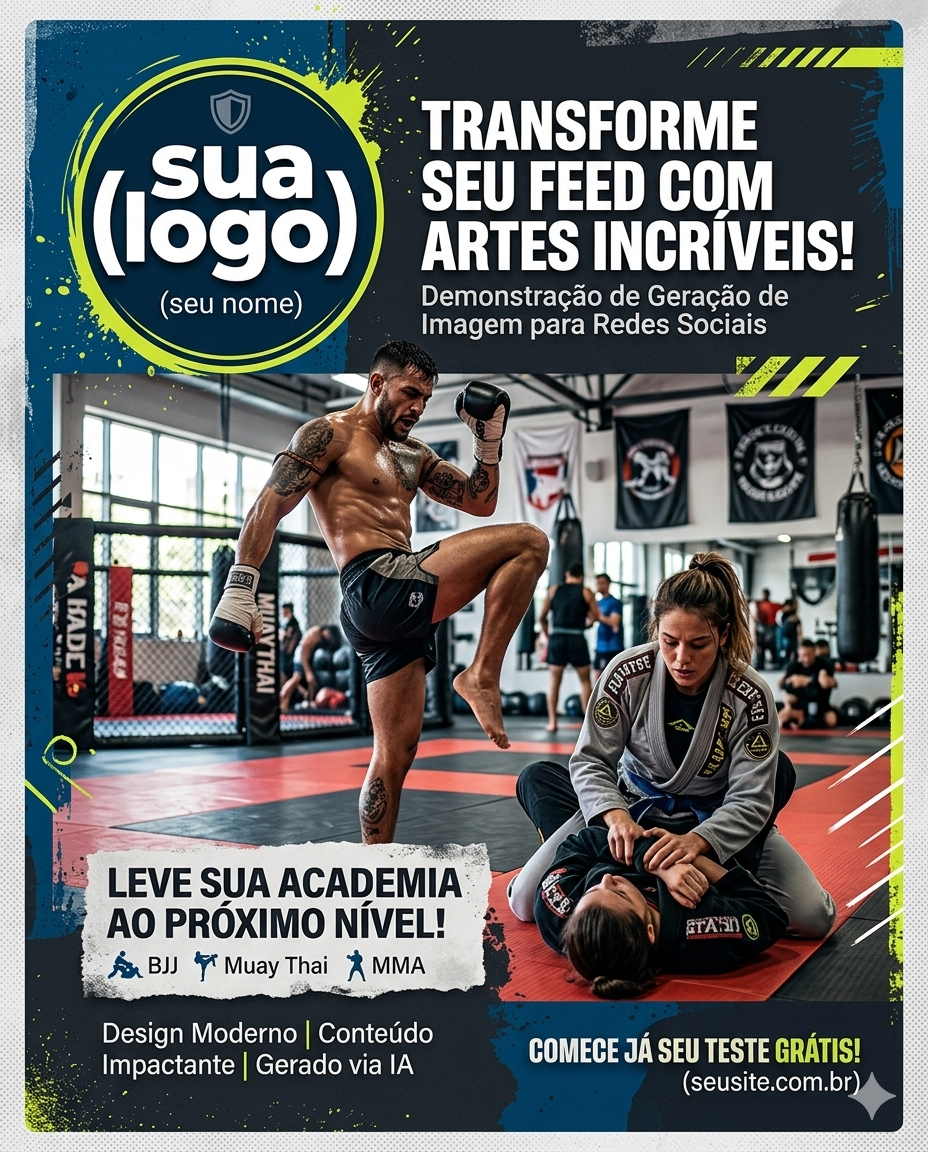 Segundo exemplo de criativo gerado para marketing da academia